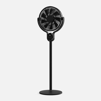 Ventilador De Pie Cadalso Negro 8 velocidades 25w 9 aspas 45 diámetro Fijo/rotatorio motor dc, remoto 100/138x48x40cm