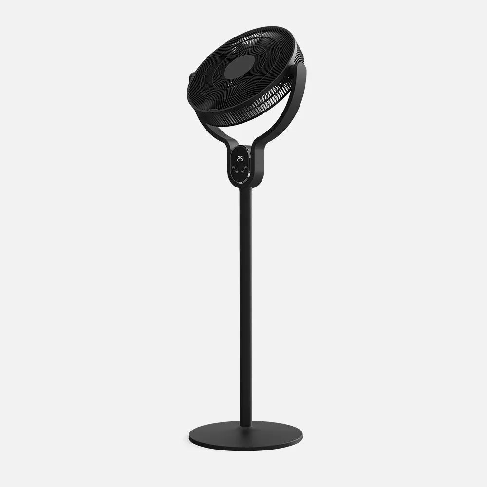 Ventilador De Pie Cadalso Negro 8 velocidades 25w 9 aspas 45 diámetro Fijo/rotatorio motor dc, remoto 100/138x48x40cm