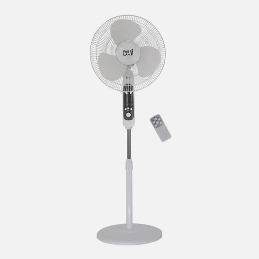Ventilador De Pie Calma Blanco 3 Velocidades 45w. 3 Aspas 43 DC/ Remoto. temporizador 0,5h-7,5h