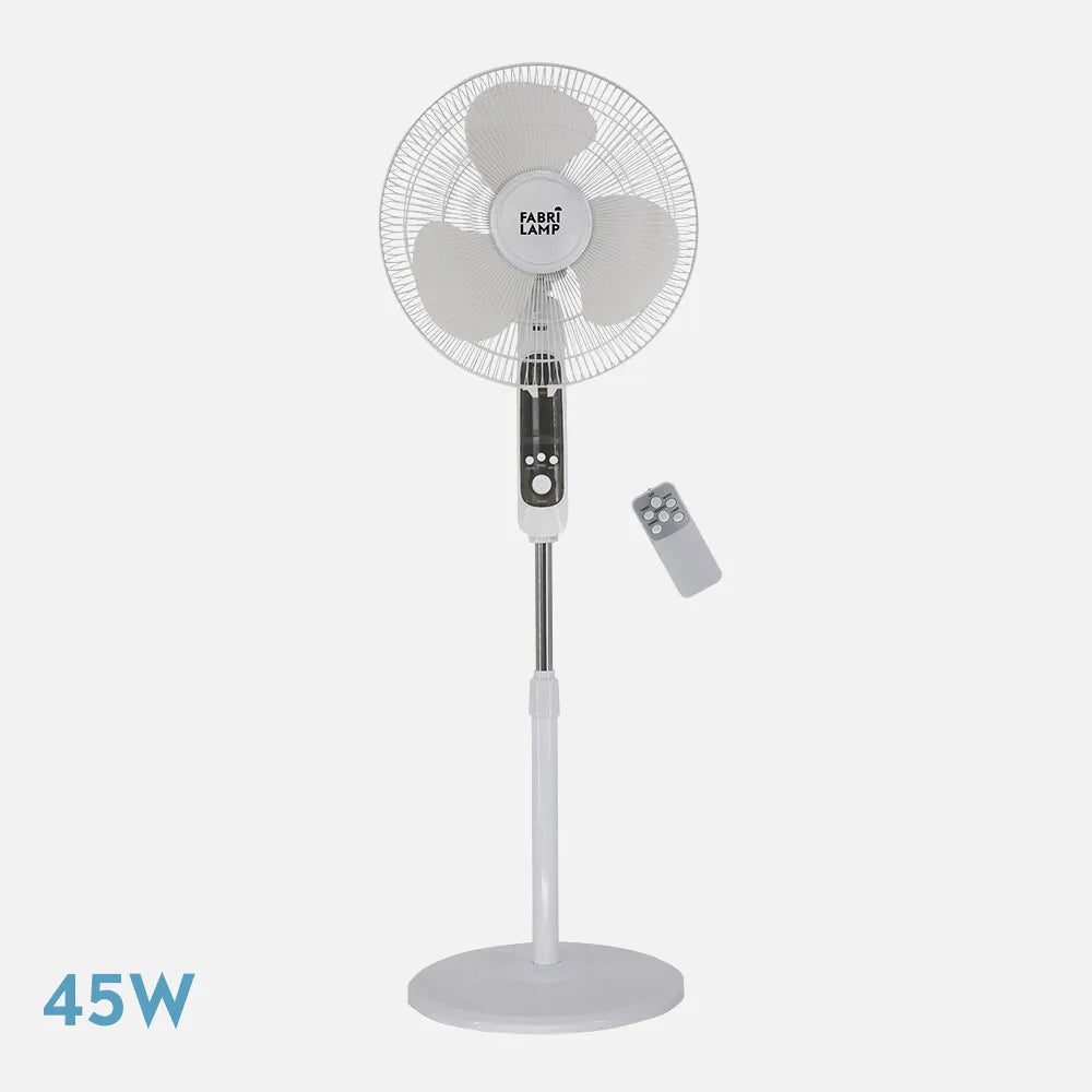 Ventilador De Pie Calma Blanco 3 Velocidades 45w. 3 Aspas 43 DC/ Remoto. temporizador 0,5h-7,5h