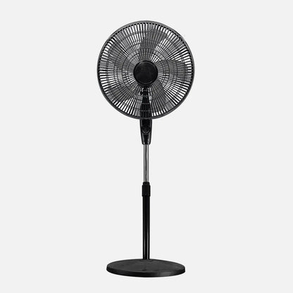 Ventilador De Pie Escudero Negro 3 velocidades 50w 5 aspas 40 diámetro Fijo/rotatorio orientable Regulable 40x40cm