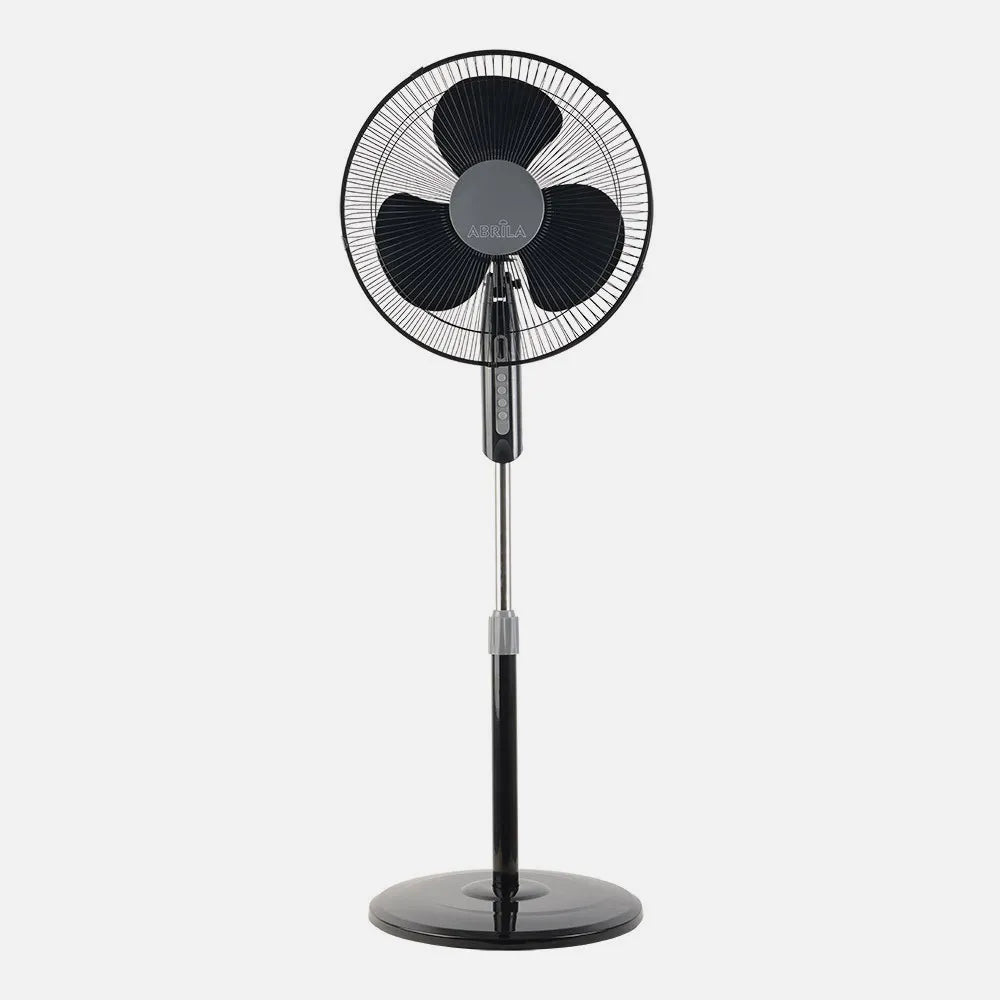 Ventilador De Pie Etesio Negro 3 Velocidades 40w Oscilante 3 Aspas blancas Regulable 43x40 Cm