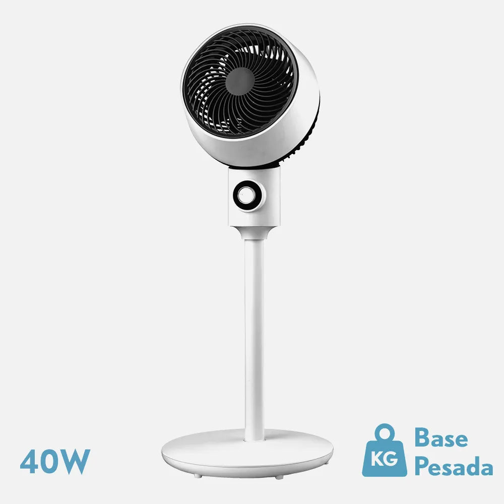 Ventilador De Pie Ozono Blanco/negro 3 Velocidades 40w 3 aspas Orientable, Fijo Y Rotatorio 86x34x34cm