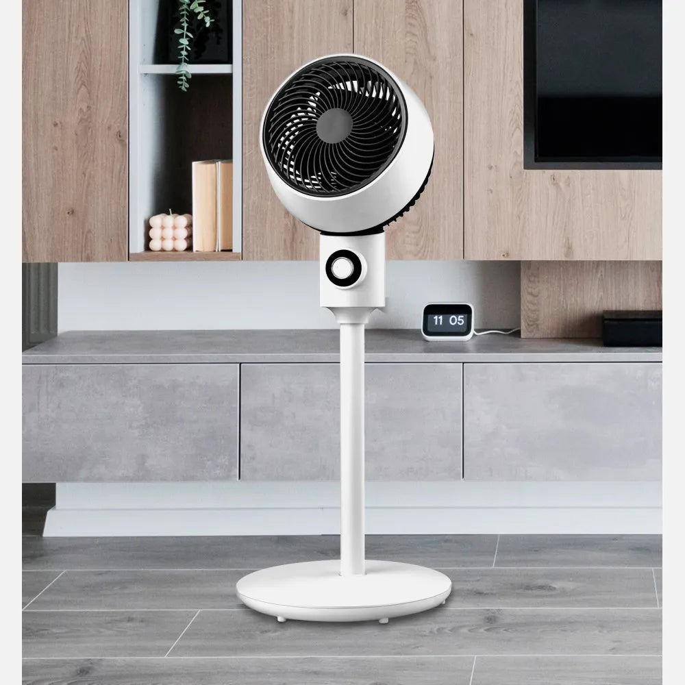 Ventilador De Pie Ozono Blanco/negro 3 Velocidades 40w 3 aspas Orientable, Fijo Y Rotatorio 86x34x34cm