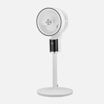 Ventilador De Pie Persa Blanco/cromo 50w 3 velocidades Regulable 33x33cm Oscilante Display, moto Y Temporizador
