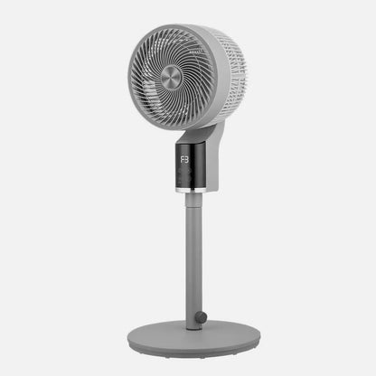 Ventilador De Pie Persa Gris/cromo 50w 3 velocidades Regulable 33x33cm Oscilante, Display, Remoto Y Temporizador