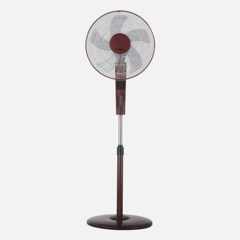 Ventilador De Pie Rayo Burdeos/negro. 3 Velocidades 60w. 5 Aspas 43 diámetro C/ Remoto Y Temporizador 0,5h-7,5h