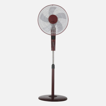 Ventilador De Pie Rayo Burdeos/negro. 3 Velocidades 60w. 5 Aspas 43 diámetro C/ Remoto Y Temporizador 0,5h-7,5h