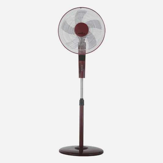 Ventilador De Pie Rayo Burdeos/negro. 3 Velocidades 60w. 5 Aspas 43 diámetro C/ Remoto Y Temporizador 0,5h-7,5h