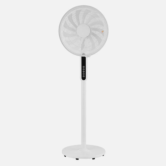 Ventilador De Pie Torbellino Blanco 3 velocidades 60w 13 aspas Regx41x41 Display Oscilante, remoto, temporizador
