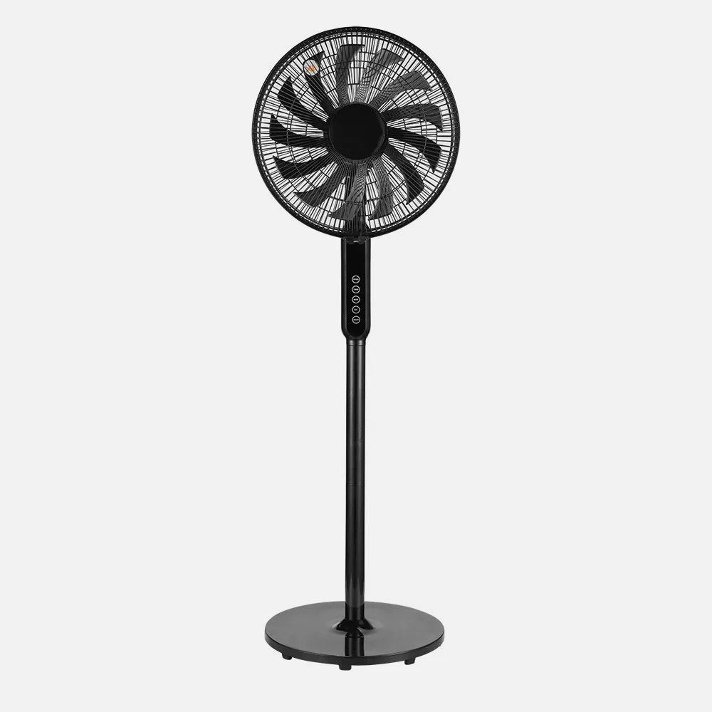 Ventilador De Pie Torbellino Negro 3 velocidades 60w 13 aspas Regulable 41x41 Display Oscilante, Remoto, Temporizador