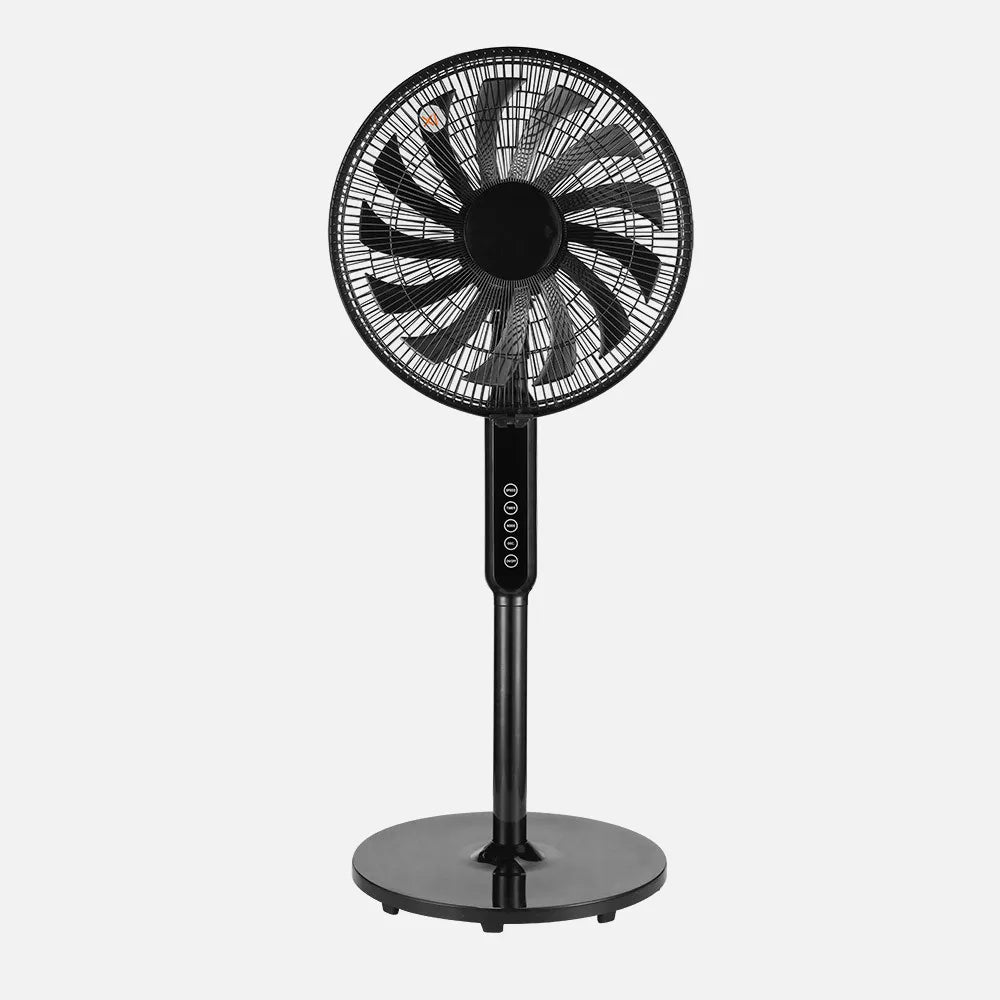 Ventilador De Pie Torbellino Negro 3 velocidades 60w 13 aspas Regulable 41x41 Display Oscilante, Remoto, Temporizador