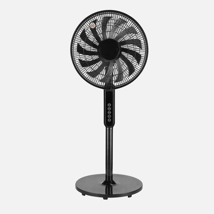 Ventilador De Pie Torbellino Negro 3 velocidades 60w 13 aspas Regulable 41x41 Display Oscilante, Remoto, Temporizador
