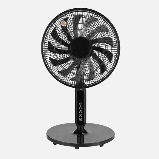 Ventilador De Pie Torbellino Negro 3 velocidades 60w 13 aspas Regulable 41x41 Display Oscilante, Remoto, Temporizador