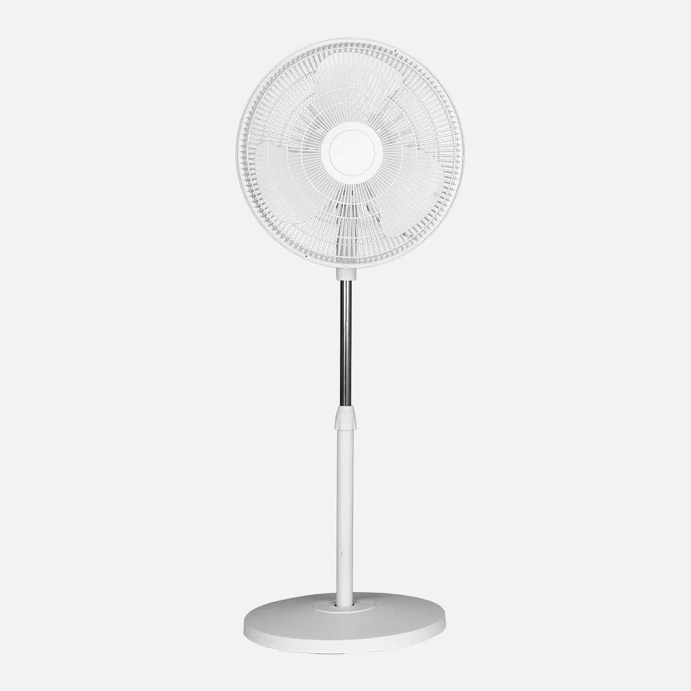 Ventilador De Pie Yamato Blanco 3 velocidades 50w 3 aspas Fijo Y Rotatorio Regulable 41x41cm