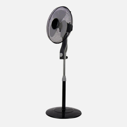 Ventilador De Pie Magico Negro/gris 3 Velocidades 45w 3 aspas Orientable Fijo Y Rotatorio Regulable 41x41 Cm