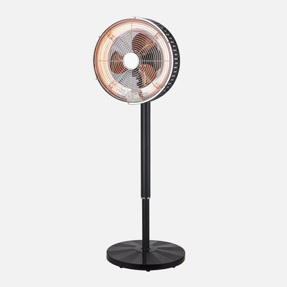 Ventilador Pie 2en1 Practico Negro Frio/calor 3 aspas 55w/1500w Remoto + protección de seguridad. temporizador, Regulable 35x35cm