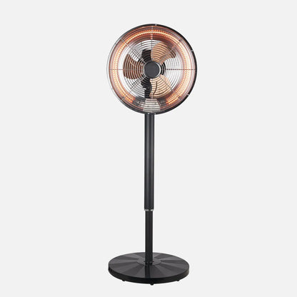 Ventilador Pie 2en1 Practico Negro Frio/calor 3 aspas 55w/1500w Remoto + protección de seguridad. temporizador, Regulable 35x35cm