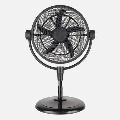 Ventilador Pie 3x1 Aifos Negro 3vel 90w 5 aspas Rotación manual Suelo/pared/sobremesa Orientable Regulable 61x61cm