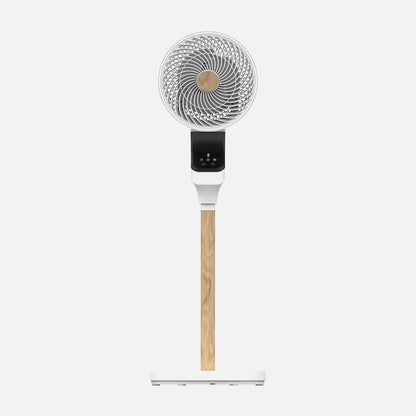 Ventilador Pie Bizancio Blanco/haya 50w 3 velocidades 95x30x30 Oscilante, táctil Display, remoto, temporizador