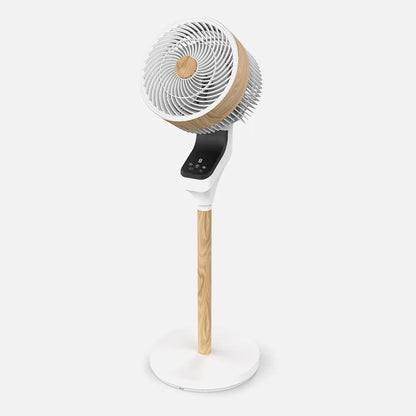 Ventilador Pie Bizancio Blanco/haya 50w 3 velocidades 95x30x30 Oscilante, táctil Display, remoto, temporizador